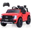imageLicensed Ford Ranger Ride on Pickup Truck by INFANS 12V Battery Powered Electric Vehicle for Kids with Remote Control Headlight Power Display Bluetooth MP3 Music Aged 36 Years BlueRed