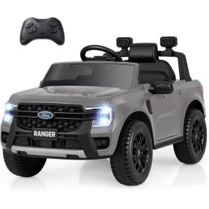 imageLicensed Ford Ranger Ride on Pickup Truck by INFANS 12V Battery Powered Electric Vehicle for Kids with Remote Control Headlight Power Display Bluetooth MP3 Music Aged 36 Years BlueGray