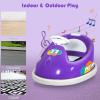 imageINFANS Kids Ride On Car 6V Bumper Car Electric Vehicles with 2 Driving Modes360 Degree Spin Remote Control LED Lights Music Bluetooth Rechargeable Battery Powered Toys PurplePurple