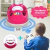 imageINFANS Kids Ride On Car 6V Bumper Car Electric Vehicles with 2 Driving Modes360 Degree Spin Remote Control LED Lights Music Bluetooth Rechargeable Battery Powered Toys PurpleRose