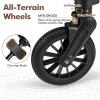 imageINFANS Wagon Stroller for 2 Kids Collapsible Adjustable Push Pull Handle Bar 2 Seater Stroller Wagon with Removable Canopy Snack Tray Comfortable DropDown footwell and Upholstered SeatsBlack