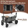 imageINFANS Wagon Stroller for 2 Kids Collapsible Adjustable Push Pull Handle Bar 2 Seater Stroller Wagon with Removable Canopy Snack Tray Comfortable DropDown footwell and Upholstered SeatsGrey