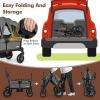 imageINFANS Wagon Stroller for 2 Kids Collapsible Adjustable Push Pull Handle Bar 2 Seater Stroller Wagon with Removable Canopy Snack Tray Comfortable DropDown footwell and Upholstered SeatsGrey