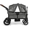 imageINFANS Wagon Stroller for 2 Kids Collapsible Adjustable Push Pull Handle Bar 2 Seater Stroller Wagon with Removable Canopy Snack Tray Comfortable DropDown footwell and Upholstered SeatsGrey