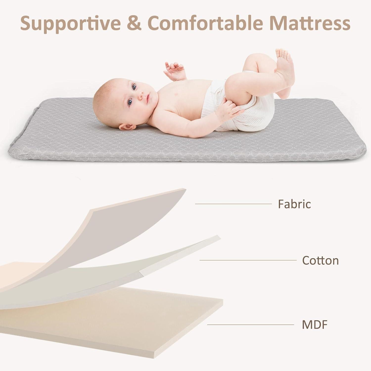 imageINFANS Baby Bedside Bassinet OverBed Baby Bassinet with Adjustable Height Safe Close Sleeping Storage Lowering Wall for Easy Access Newborn Infant Girls Boys Aged 618 Months BeigeBeige