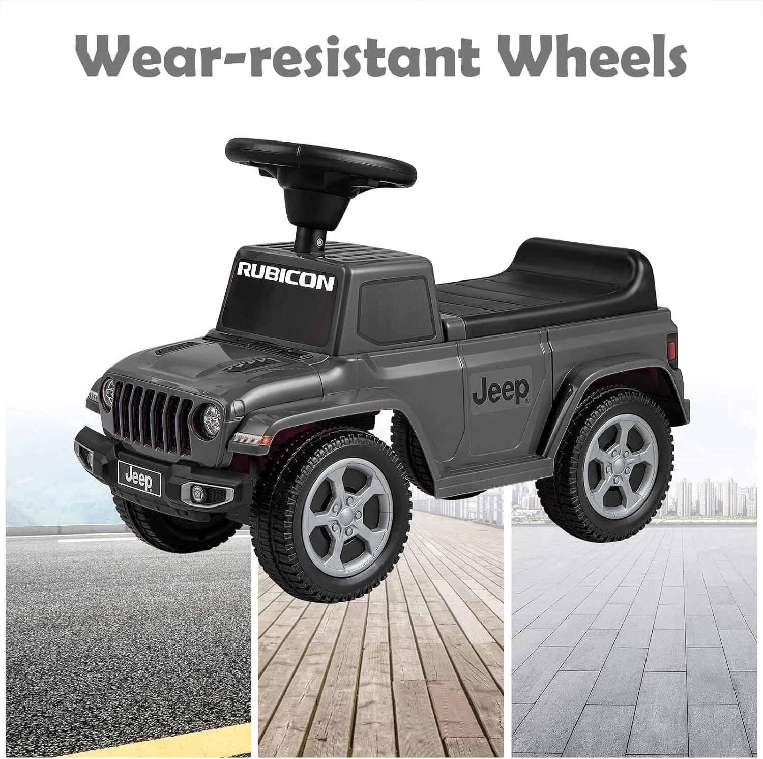 imageINFANS Kids Ride On Push Car Licensed Jeep FoottoFloor Sliding Toddler Toy with Engine Sound Horn Under Seat Storage Baby Walking Racer Gift for Boys Girls Age 153 PinkGray