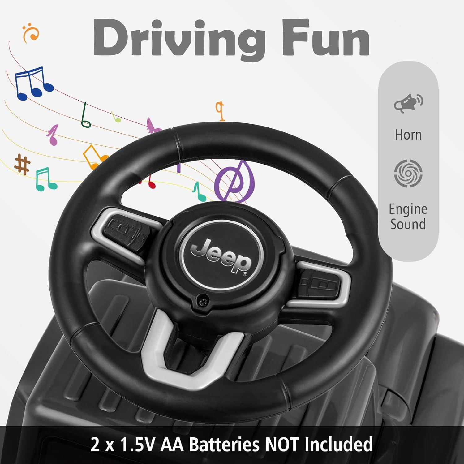 imageINFANS Kids Ride On Push Car Licensed Jeep FoottoFloor Sliding Toddler Toy with Engine Sound Horn Under Seat Storage Baby Walking Racer Gift for Boys Girls Age 153 PinkGray