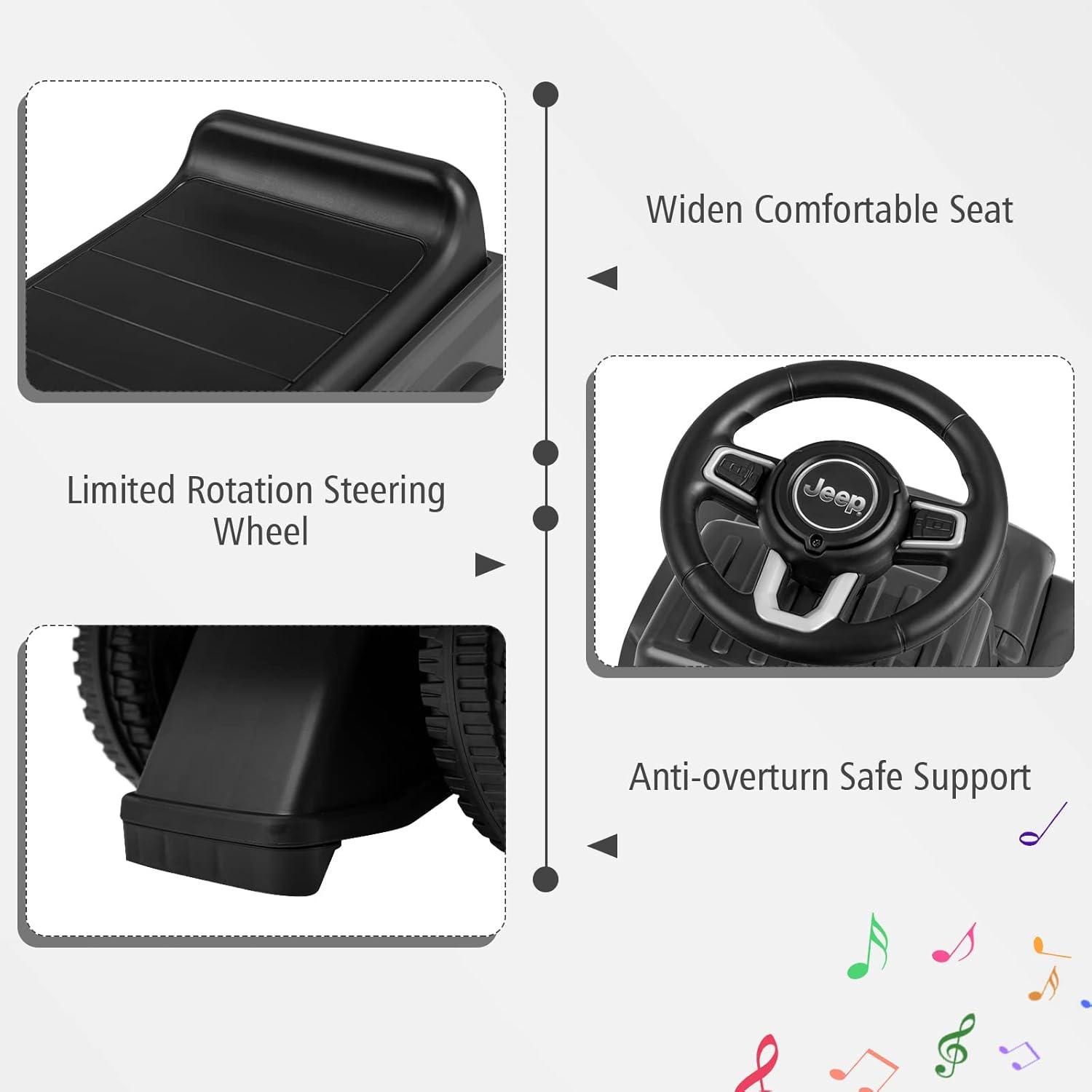 imageINFANS Kids Ride On Push Car Licensed Jeep FoottoFloor Sliding Toddler Toy with Engine Sound Horn Under Seat Storage Baby Walking Racer Gift for Boys Girls Age 153 PinkGray