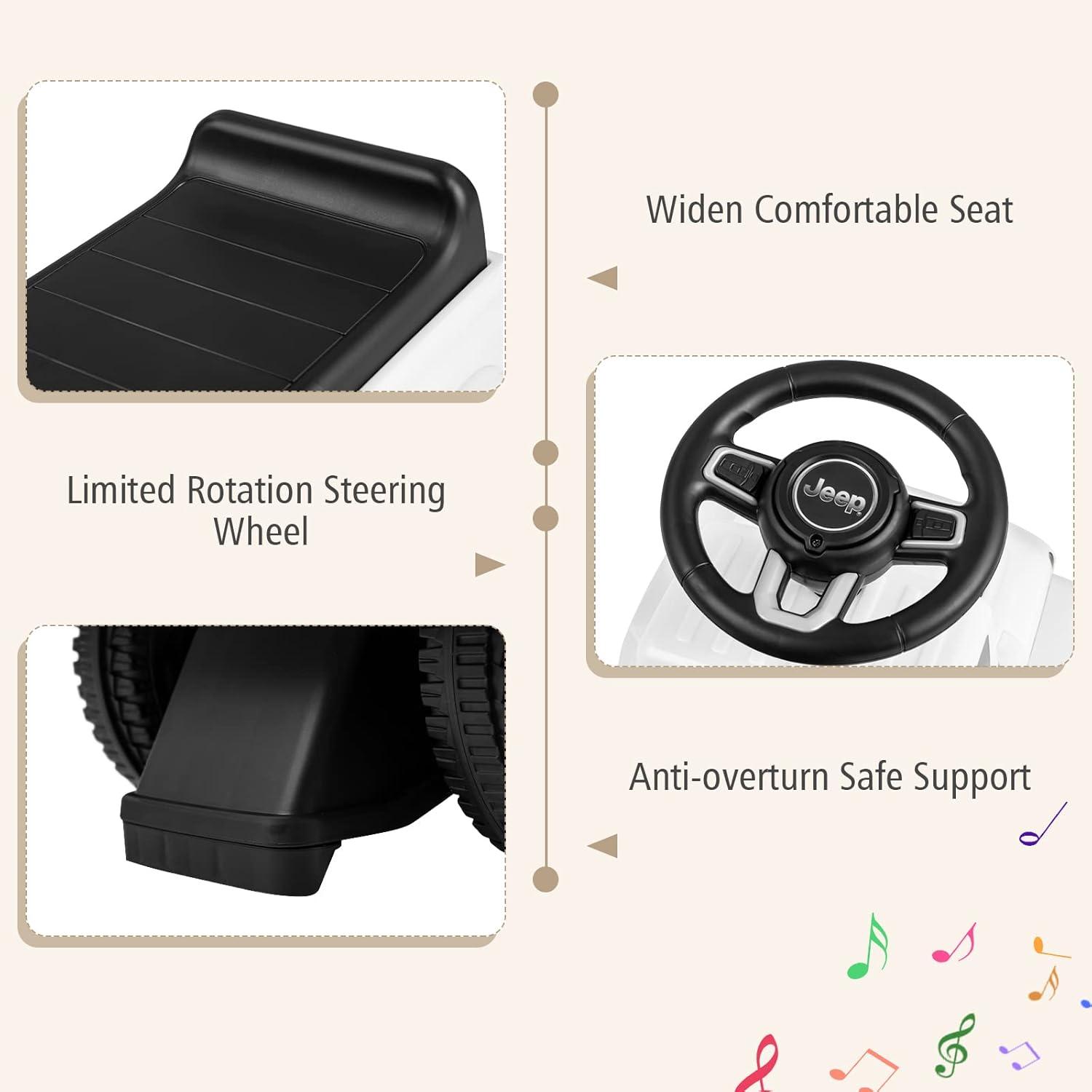 imageINFANS Kids Ride On Push Car Licensed Jeep FoottoFloor Sliding Toddler Toy with Engine Sound Horn Under Seat Storage Baby Walking Racer Gift for Boys Girls Age 153 PinkWhite