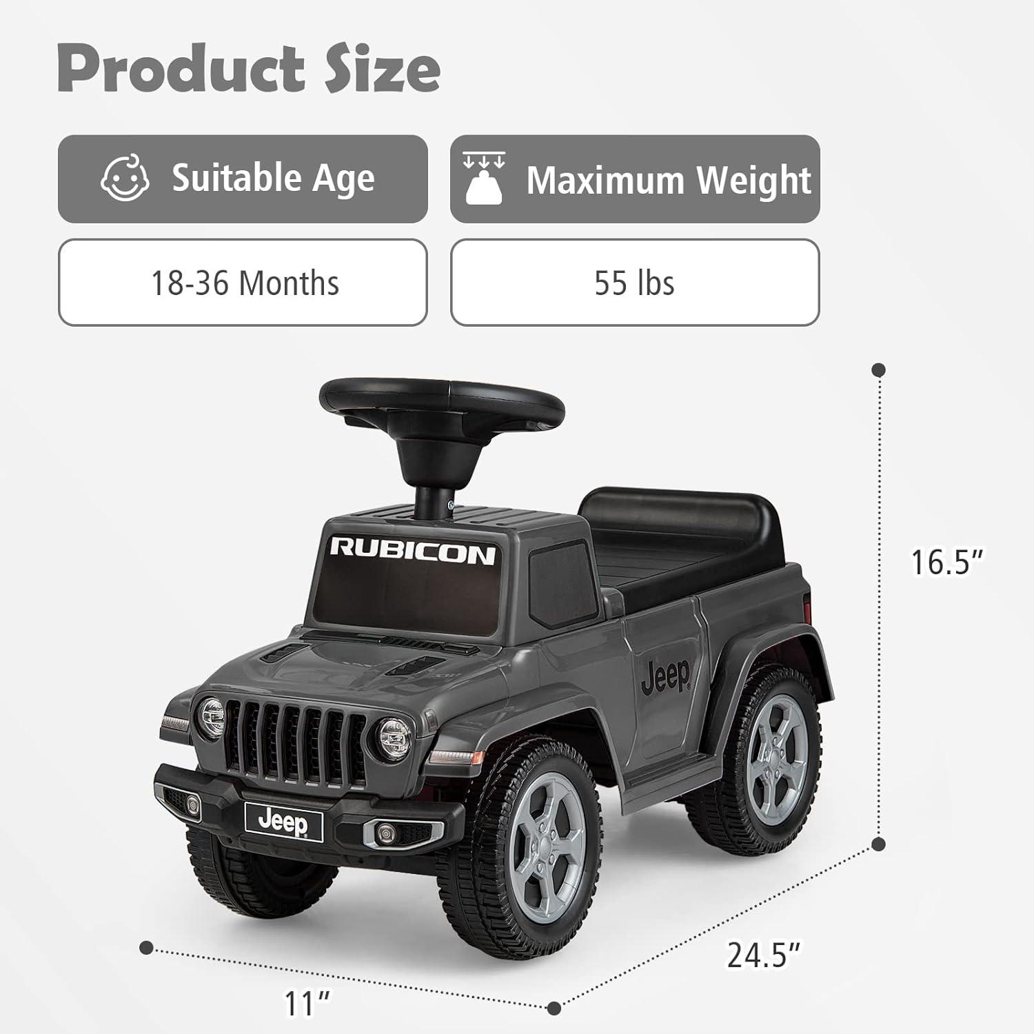 imageINFANS Kids Ride On Push Car Licensed Jeep FoottoFloor Sliding Toddler Toy with Engine Sound Horn Under Seat Storage Baby Walking Racer Gift for Boys Girls Age 153 PinkGray