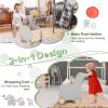imageINFANS 2 in 1 Baby Wooden Push Learning Walker with Wheels Toddlers Wagon Push and Pull Toy Kid Shopping Cart Stroller for Children Baby Girls Boys Age 1 2 3 Years Old