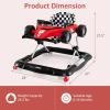 imageINFANS 4 in 1 Baby Walker Foldable Toddler Activity Center with Adjustable Height Padded Seat Music Light Removable Tray Push Walker for Girls Boys Aged 618 Months RedRed