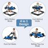 imageINFANS 4 in 1 Baby Walker Foldable Toddler Activity Center with Adjustable Height Padded Seat Music Light Removable Tray Push Walker for Girls Boys Aged 618 Months RedBlue