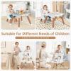 imageINFANS 8 in 1 Baby High Chair Convertible Highchair for Babies and Toddlers Infant Dining Booster Seat Building Block Table Kids Stool Table Chair Set with Removable Tray 8 in 1 Light BrownWhite