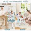 imageINFANS 8 in 1 Baby High Chair Convertible Highchair for Babies and Toddlers Infant Dining Booster Seat Building Block Table Kids Stool Table Chair Set with Removable Tray 8 in 1 Light BrownBaby Blue