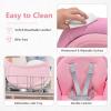imageINFANS 8 in 1 Baby High Chair Convertible Highchair for Babies and Toddlers Infant Dining Booster Seat Building Block Table Kids Stool Table Chair Set with Removable Tray 8 in 1 Light BrownPink