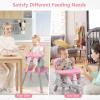 imageINFANS 8 in 1 Baby High Chair Convertible Highchair for Babies and Toddlers Infant Dining Booster Seat Building Block Table Kids Stool Table Chair Set with Removable Tray 8 in 1 Light BrownPink
