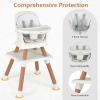 imageINFANS 8 in 1 Baby High Chair Convertible Highchair for Babies and Toddlers Infant Dining Booster Seat Building Block Table Kids Stool Table Chair Set with Removable Tray 8 in 1 Light BrownWhite
