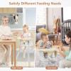 imageINFANS 8 in 1 Baby High Chair Convertible Highchair for Babies and Toddlers Infant Dining Booster Seat Building Block Table Kids Stool Table Chair Set with Removable Tray 8 in 1 Light BrownBeige