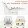 imageINFANS 8 in 1 Baby High Chair Convertible Highchair for Babies and Toddlers Infant Dining Booster Seat Building Block Table Kids Stool Table Chair Set with Removable Tray 8 in 1 Light BrownWhite