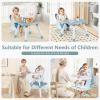 imageINFANS 8 in 1 Baby High Chair Convertible Highchair for Babies and Toddlers Infant Dining Booster Seat Building Block Table Kids Stool Table Chair Set with Removable Tray 8 in 1 Light BrownBaby Blue