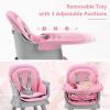 imageINFANS 8 in 1 Baby High Chair Convertible Highchair for Babies and Toddlers Infant Dining Booster Seat Building Block Table Kids Stool Table Chair Set with Removable Tray 8 in 1 Light BrownPink
