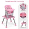 imageINFANS 8 in 1 Baby High Chair Convertible Highchair for Babies and Toddlers Infant Dining Booster Seat Building Block Table Kids Stool Table Chair Set with Removable Tray 8 in 1 Light BrownPink