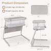 imageINFANS Baby Bedside Bassinet OverBed Baby Bassinet with Adjustable Height Safe Close Sleeping Storage Lowering Wall for Easy Access Newborn Infant Girls Boys Aged 618 Months BeigeBeige