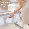 imageINFANS Baby Bedside Bassinet OverBed Baby Bassinet with Adjustable Height Safe Close Sleeping Storage Lowering Wall for Easy Access Newborn Infant Girls Boys Aged 618 Months BeigeBeige
