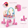 imageINFANS Baby Bouncer Activity Center 5 in 1 Toddler Bouncing Activity Saucer Playtime Mat Activity Table with 360Rotating Seat 3 Adjustable Height Foldable Exersaucer Learning Walker Pink