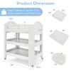 imageINFANS Baby Changing Table Diaper Dresser Station with Latex Pad and Pillow 3 Hanging Boxes 2 Storage Racks Lockable Wheels Mobile Nursery Organizer for Newborn Infant with Boxes