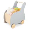 imageINFANS 2 in 1 Baby Wooden Push Learning Walker with Wheels Toddlers Wagon Push and Pull Toy Kid Shopping Cart Stroller for Children Baby Girls Boys Age 1 2 3 Years Old