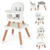 imageINFANS 8 in 1 Baby High Chair Convertible Highchair for Babies and Toddlers Infant Dining Booster Seat Building Block Table Kids Stool Table Chair Set with Removable Tray 8 in 1 Light BrownWhite