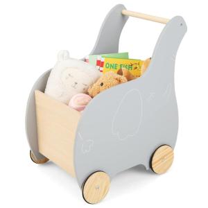imageINFANS 2 in 1 Baby Wooden Push Learning Walker with Wheels Toddlers Wagon Push and Pull Toy Kid Shopping Cart Stroller for Children Baby Girls Boys Age 1 2 3 Years Old