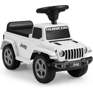 imageINFANS Kids Ride On Push Car Licensed Jeep FoottoFloor Sliding Toddler Toy with Engine Sound Horn Under Seat Storage Baby Walking Racer Gift for Boys Girls Age 153 PinkWhite