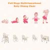 imageINFANS 5 in 1 Baby High Chair Convertible Toddler Table Chair Set MultiFunction Rocking Seat with Lockable Universal Wheels Adjustable Seat Back Removable TraysBeige