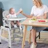 imageINFANS 5 in 1 Baby High Chair Convertible Toddler Table Chair Set MultiFunction Rocking Seat with Lockable Universal Wheels Adjustable Seat Back Removable TraysGrey