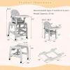 imageINFANS 5 in 1 Baby High Chair Convertible Toddler Table Chair Set MultiFunction Rocking Seat with Lockable Universal Wheels Adjustable Seat Back Removable TraysGrey