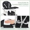 imageINFANS 5 in 1 Baby High Chair Convertible Toddler Table Chair Set MultiFunction Rocking Seat with Lockable Universal Wheels Adjustable Seat Back Removable TraysBlack