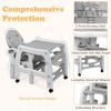 imageINFANS 5 in 1 Baby High Chair Convertible Toddler Table Chair Set MultiFunction Rocking Seat with Lockable Universal Wheels Adjustable Seat Back Removable TraysGrey