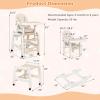 imageINFANS 5 in 1 Baby High Chair Convertible Toddler Table Chair Set MultiFunction Rocking Seat with Lockable Universal Wheels Adjustable Seat Back Removable TraysBeige