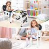 imageINFANS 5 in 1 Baby High Chair Convertible Toddler Table Chair Set MultiFunction Rocking Seat with Lockable Universal Wheels Adjustable Seat Back Removable TraysBlack