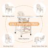 imageINFANS 5 in 1 Baby High Chair Convertible Toddler Table Chair Set MultiFunction Rocking Seat with Lockable Universal Wheels Adjustable Seat Back Removable TraysBeige