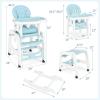 imageINFANS 5 in 1 Baby High Chair Convertible Toddler Table Chair Set MultiFunction Rocking Seat with Lockable Universal Wheels Adjustable Seat Back Removable TraysBlue