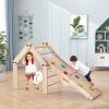 imageINFANS 12 in 1 Climbing Toys for Toddlers Upgrade Wooden Montessori Foldable Triangle Climber Set with Reversible Ramp Slide Ladder Seesaw Indoor Pikler Climb Activity Jungle for Kids Age 312 in 1