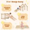 imageINFANS 12 in 1 Climbing Toys for Toddlers Upgrade Wooden Montessori Foldable Triangle Climber Set with Reversible Ramp Slide Ladder Seesaw Indoor Pikler Climb Activity Jungle for Kids Age 312 in 1