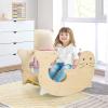 imageINFANS 4 in 1 Arch Climbing Toys for Toddlers Montessori Wooden Arch Climber Ladder Structure and Rocker with Cushion Pad Waldorf Children Indoor Gym Learning Playset for Kids Boys GirlsMacaron
