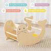 imageINFANS 4 in 1 Arch Climbing Toys for Toddlers Montessori Wooden Arch Climber Ladder Structure and Rocker with Cushion Pad Waldorf Children Indoor Gym Learning Playset for Kids Boys GirlsMacaron