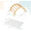 imageINFANS 4 in 1 Arch Climbing Toys for Toddlers Montessori Wooden Arch Climber Ladder Structure and Rocker with Cushion Pad Waldorf Children Indoor Gym Learning Playset for Kids Boys GirlsNatural