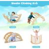 imageINFANS 4 in 1 Arch Climbing Toys for Toddlers Montessori Wooden Arch Climber Ladder Structure and Rocker with Cushion Pad Waldorf Children Indoor Gym Learning Playset for Kids Boys GirlsNatural